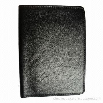 Passport holder, measures 5-1/2 x 4-3/4 x 1/2 inch
